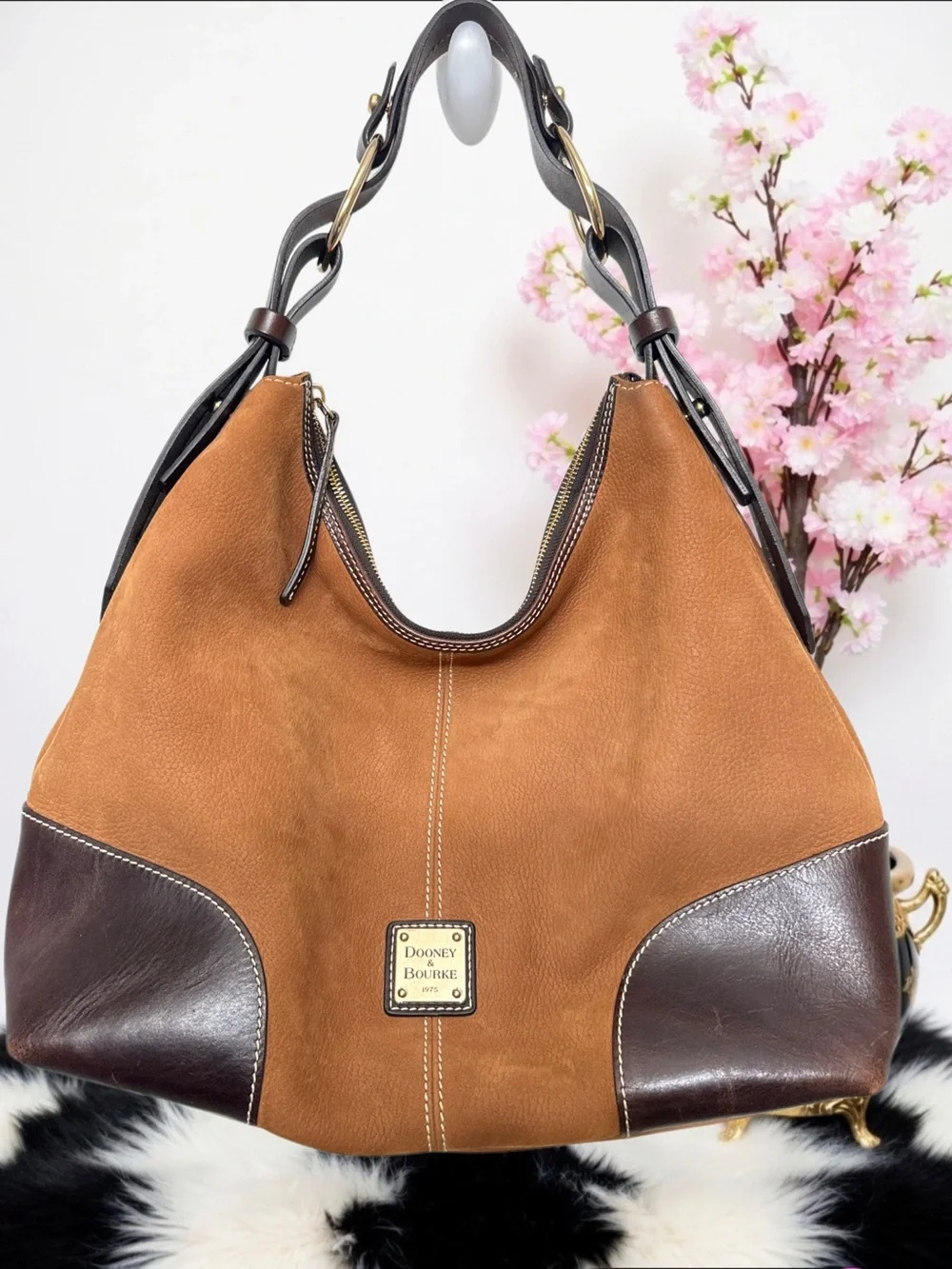 DOONEY & BOURKE SUEDE & LEATHER HOBO/SHOULDER BAG